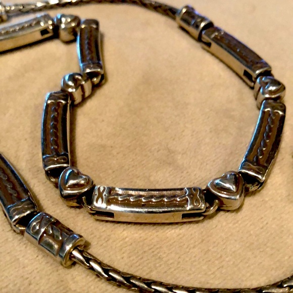 Retired Vintage HTF Brighton heart bar chocker necklace - Picture 10 of 12